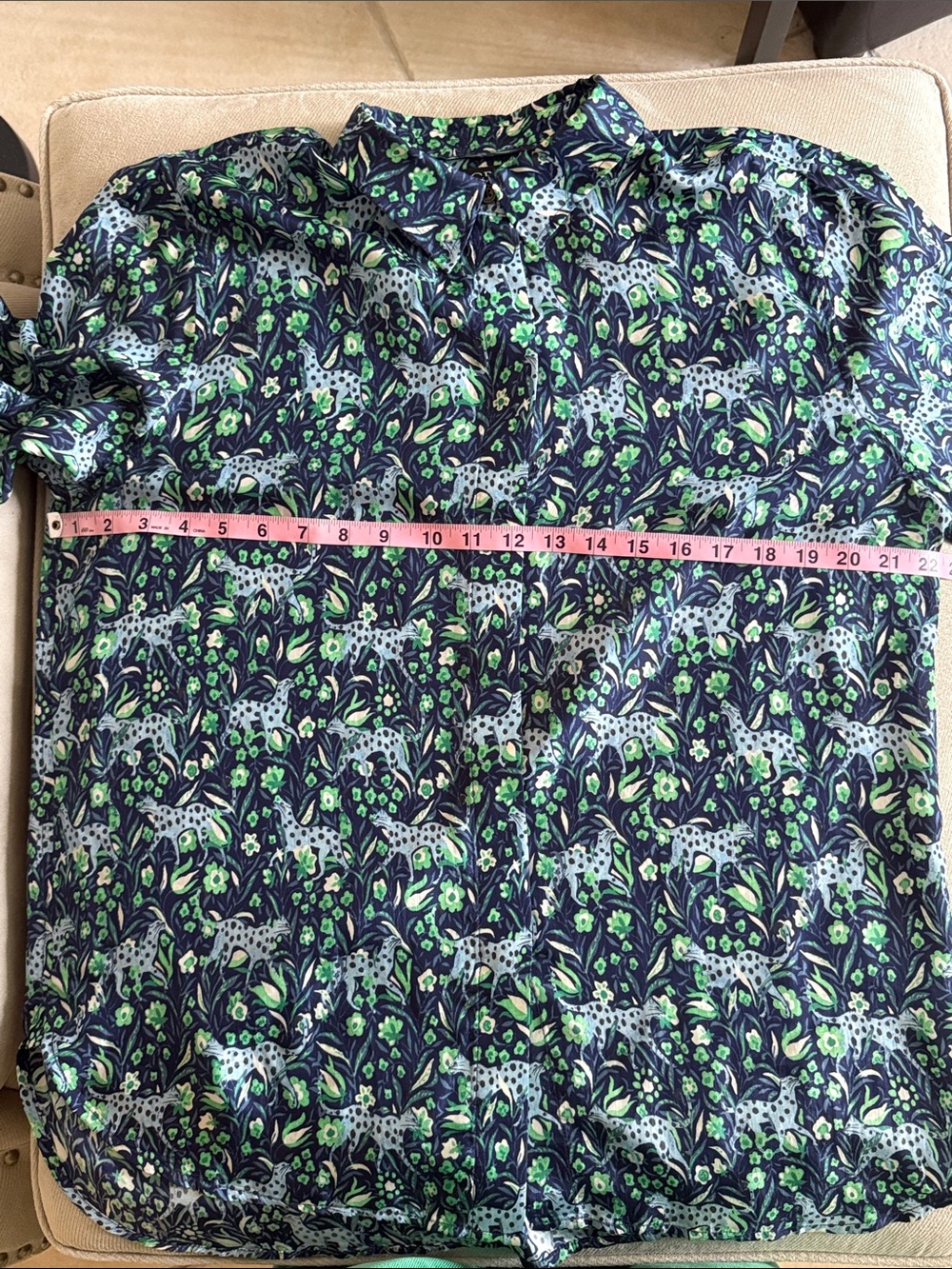 J. Crew Classic Leopard & Floral Print Button-Up Blouse Size 12 - Picture 7 of 12